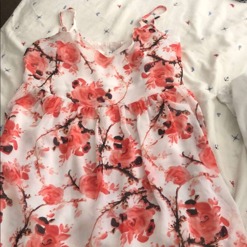 Pink Flower Mini Dress